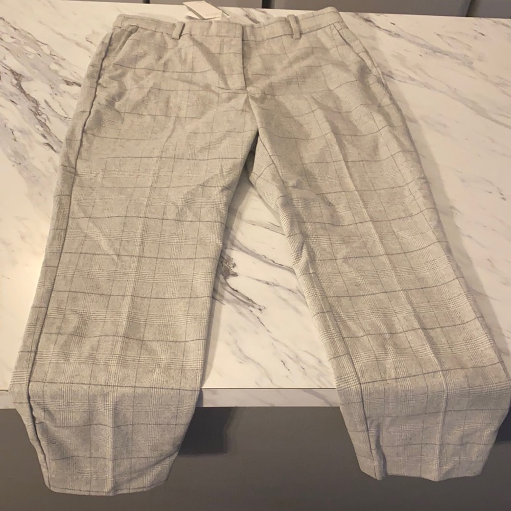 Gray stripped dress pants
